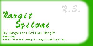 margit szilvai business card